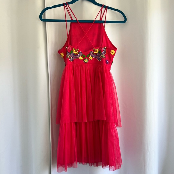 Beaded Tulle Mini Dress - Picture 11 of 12